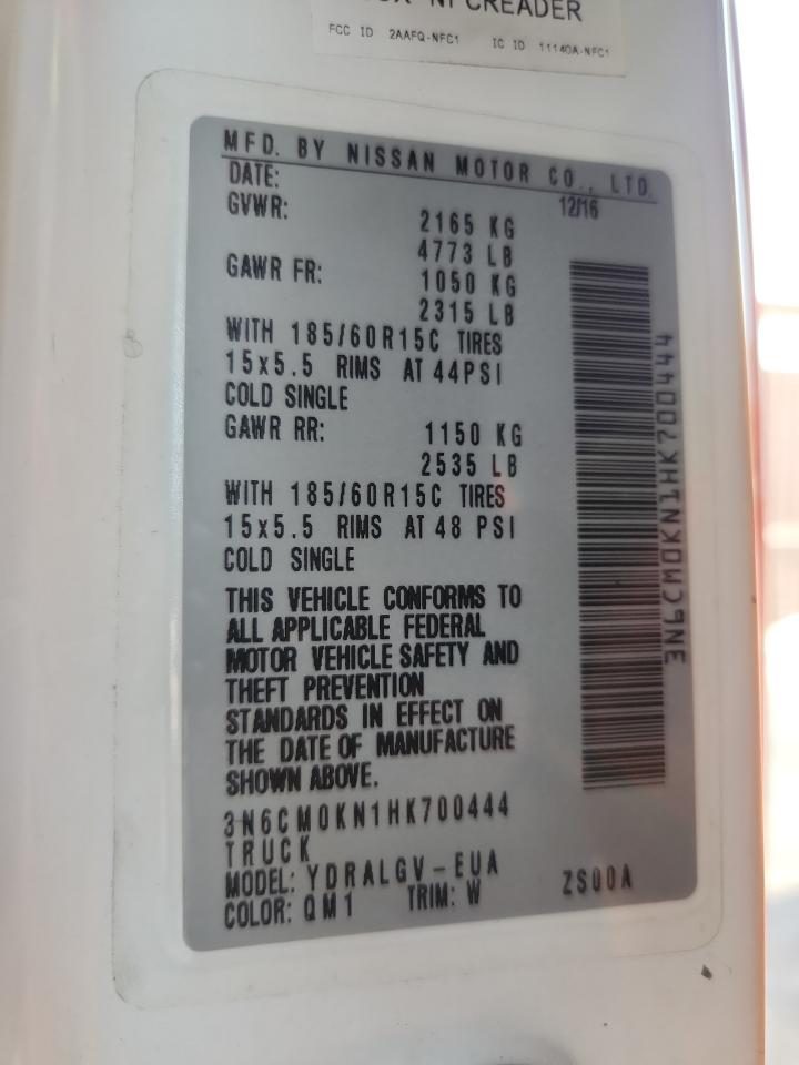 2017 Nissan Nv200 2.5S VIN: 3N6CM0KN1HK700444 Lot: 64689635