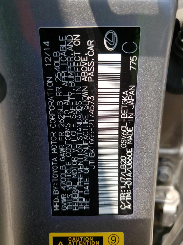 2015 Lexus Es 350 VIN: JTHBK1GG5F2174573 Lot: 66624465