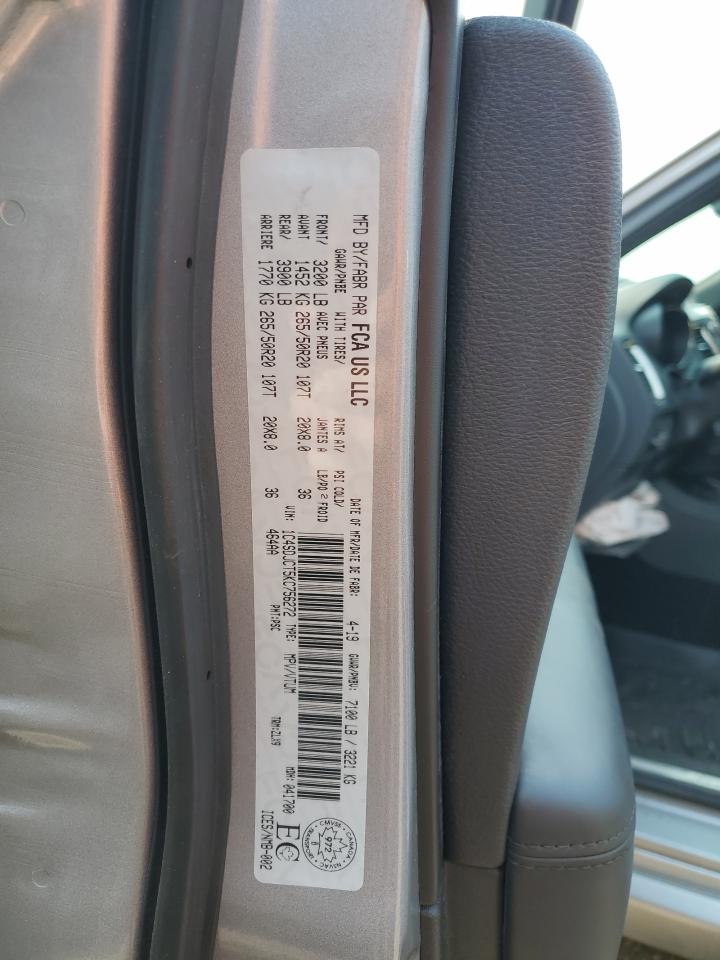 2019 Dodge Durango R/T VIN: 1C4SDJCT5KC756272 Lot: 66548685