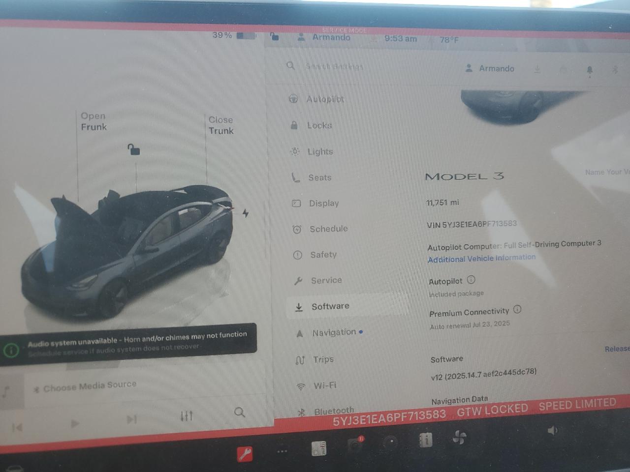 2023 Tesla Model 3 VIN: 5YJ3E1EA6PF713583 Lot: 62919705