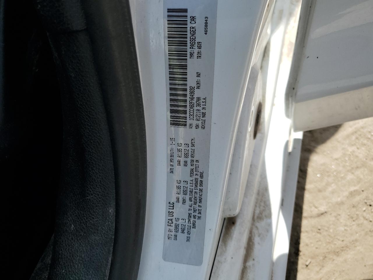 2015 Chrysler 200 Limited VIN: 1C3CCCAB2FN649692 Lot: 63336765