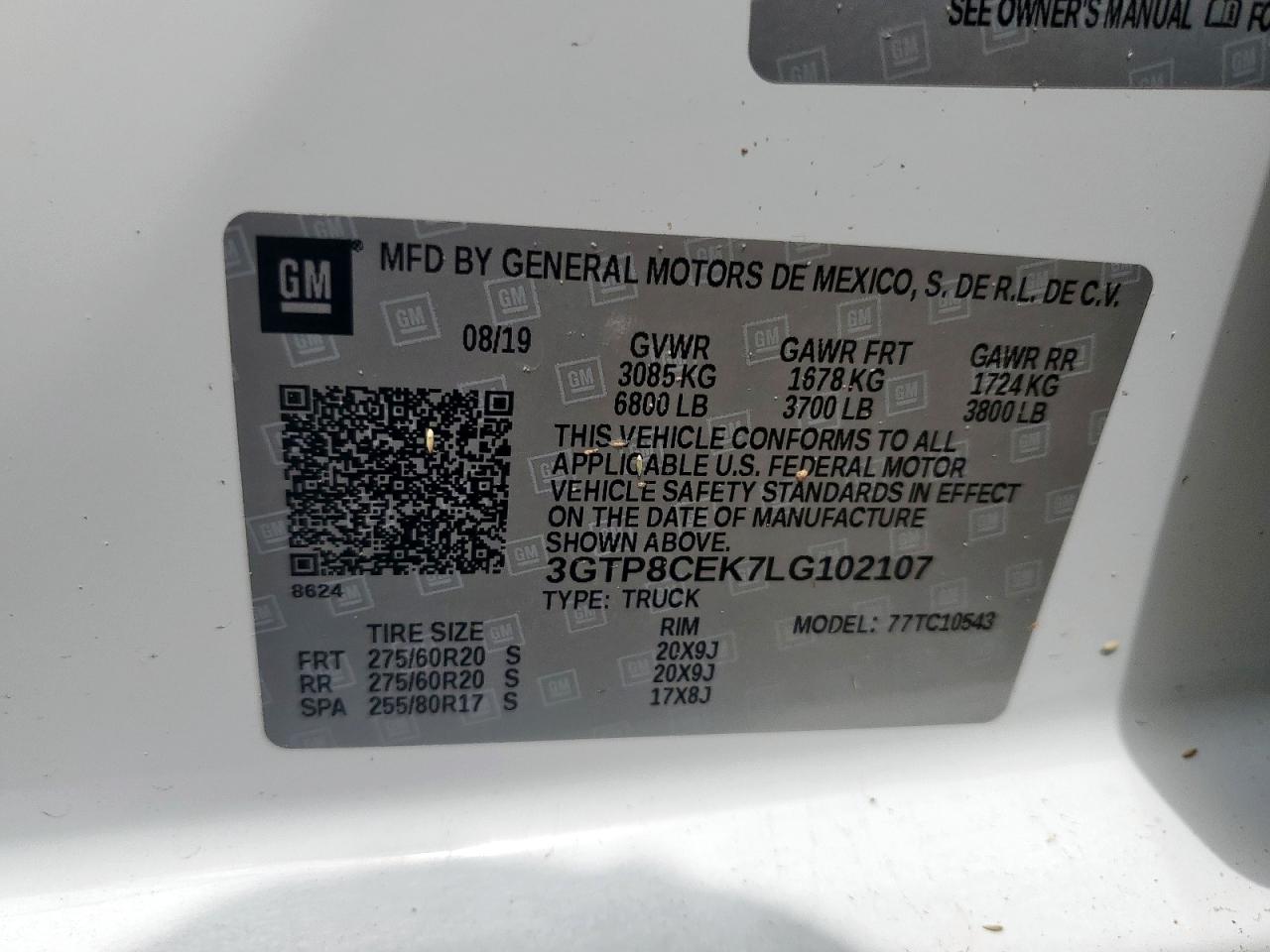 2020 GMC Sierra C1500 Elevation VIN: 3GTP8CEK7LG102107 Lot: 67045625