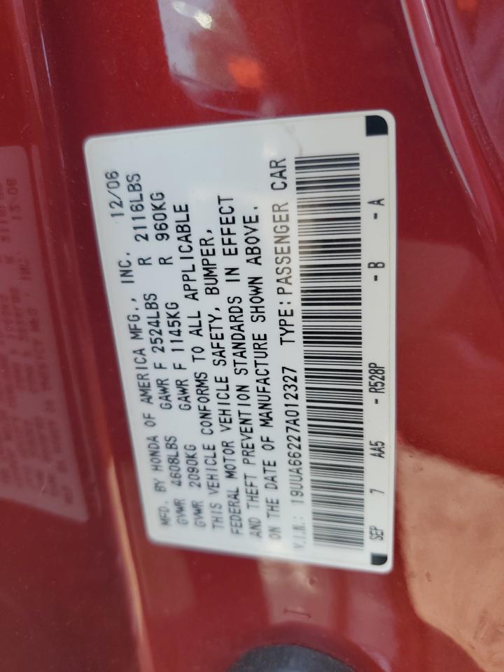 19uua66227a012327 19UUA66227A012327 2007 Acura Tl