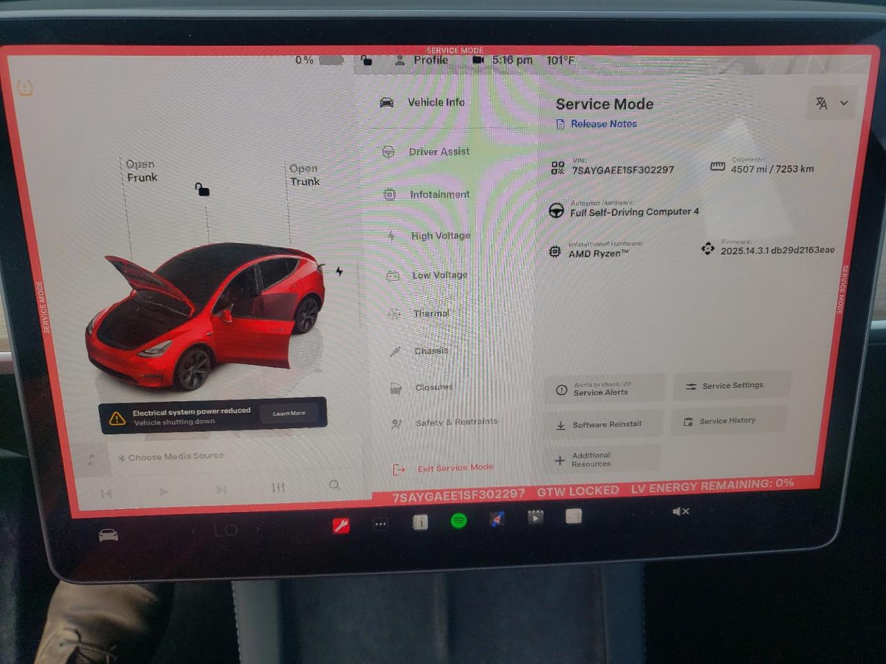 2025 Tesla Model Y VIN: 7SAYGAEE1SF302297 Lot: 64965985
