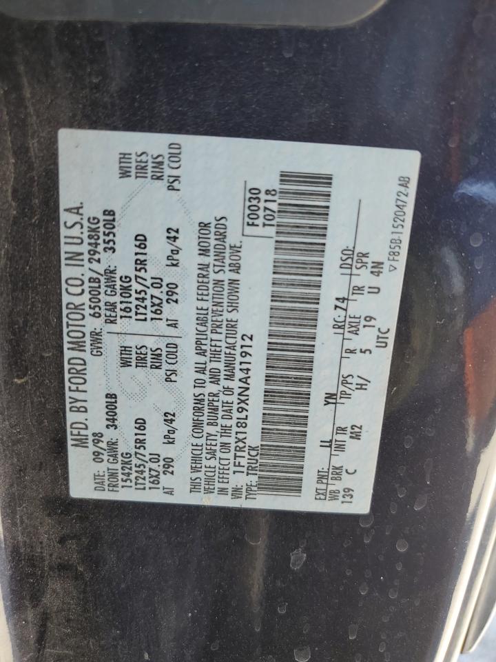 1999 Ford F150 VIN: 1FTRX18L9XNA41912 Lot: 67146045