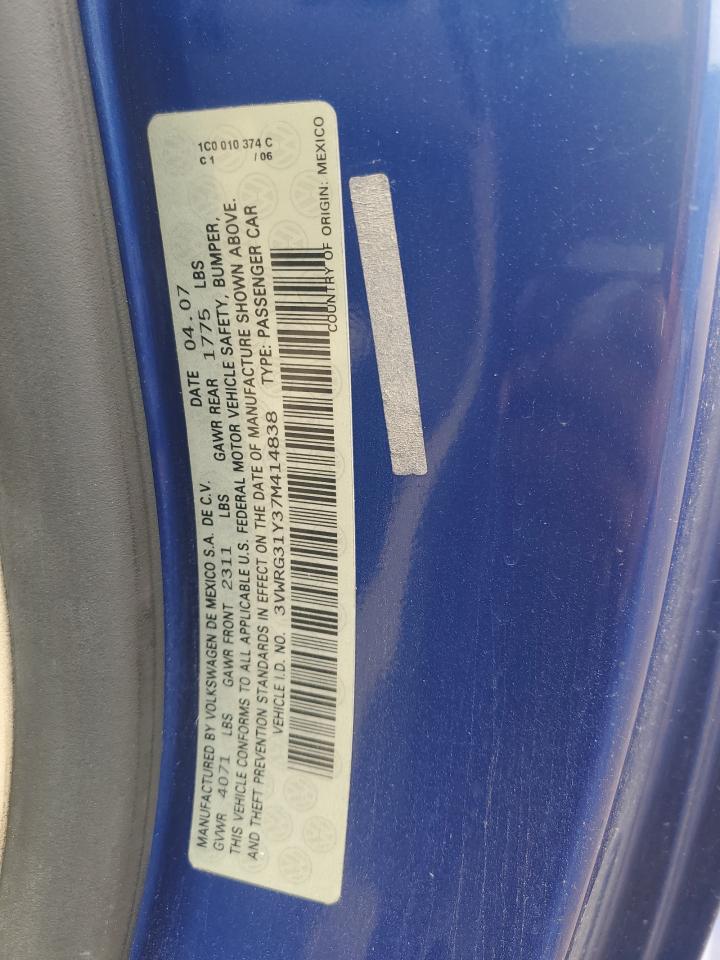 2007 Volkswagen New Beetle Convertible Option Package 1 VIN: 3VWRG31Y37M414838 Lot: 64521355