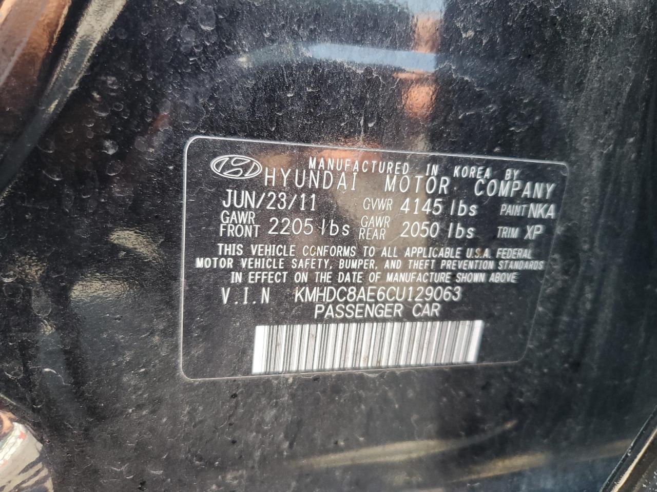 2012 Hyundai Elantra Touring Gls VIN: KMHDC8AE6CU129063 Lot: 66445825