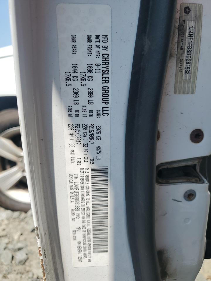 2011 Jeep Compass Sport VIN: 1J4NF1FB8BD281988 Lot: 66579665