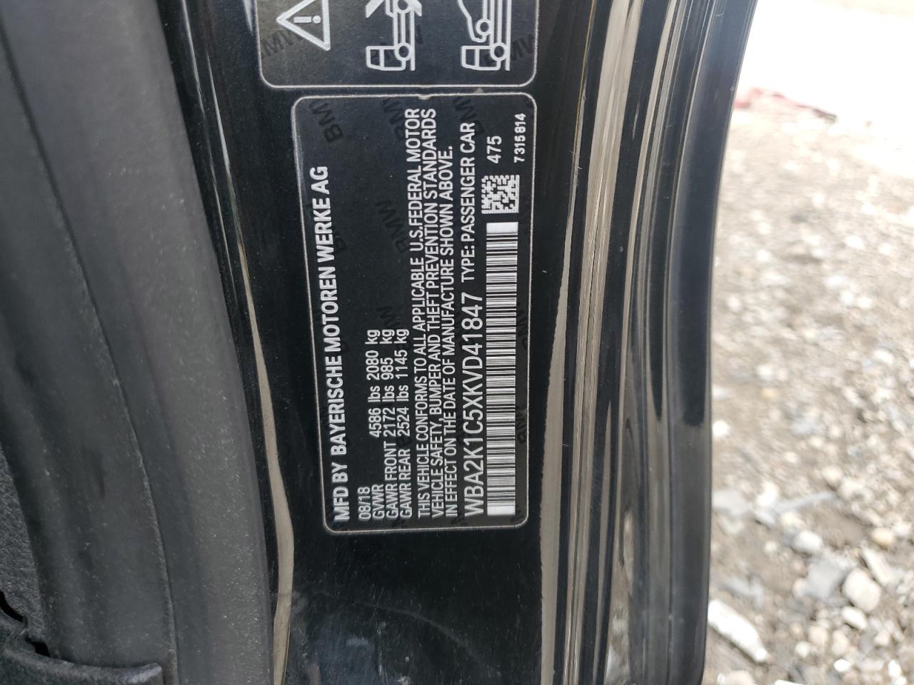 2019 BMW 230Xi VIN: WBA2K1C5XKVD41847 Lot: 65270715