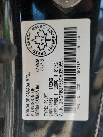 2012 HONDA CIVIC LX  