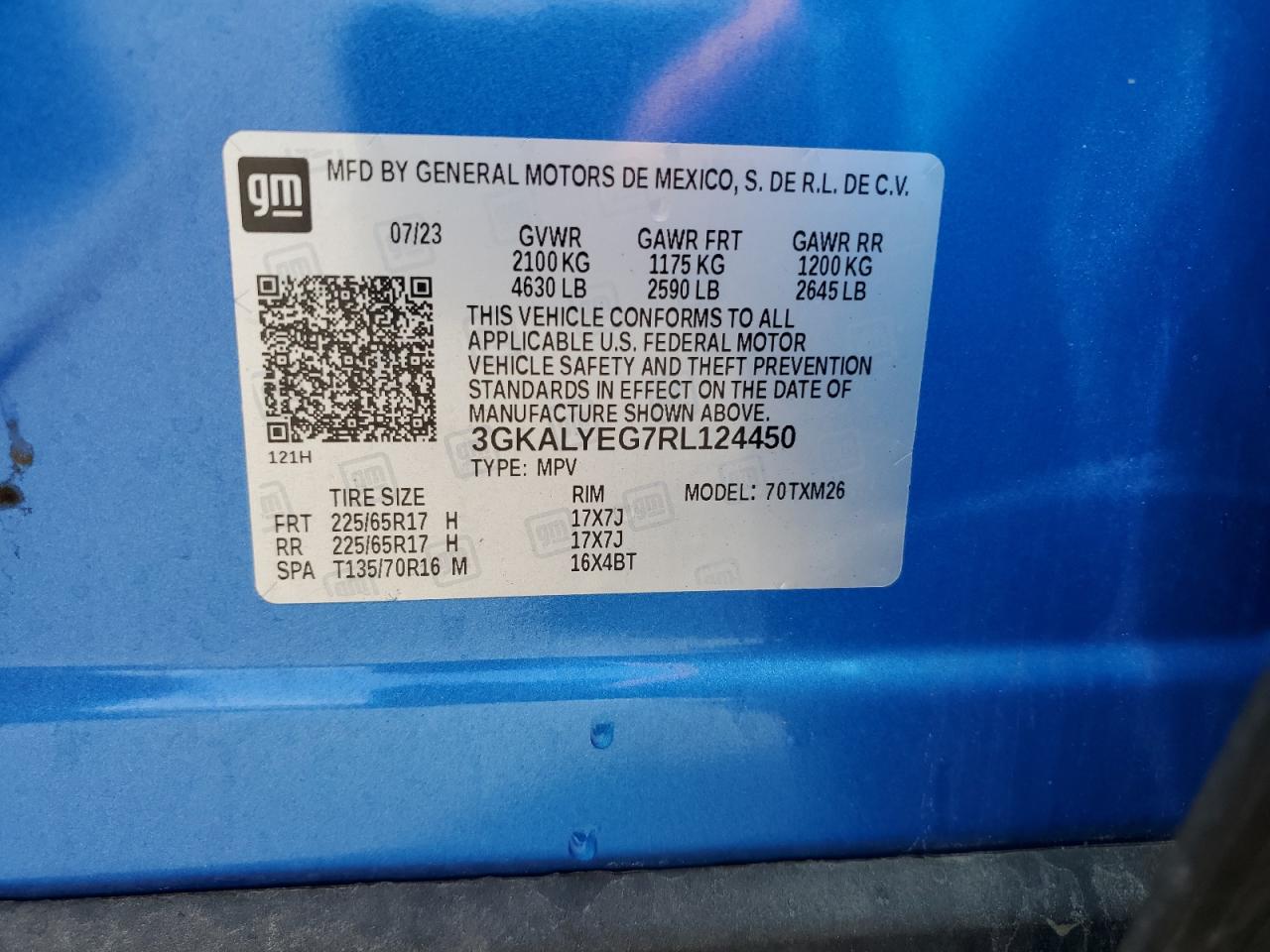 2024 GMC Terrain At4 VIN: 3GKALYEG7RL124450 Lot: 64562385