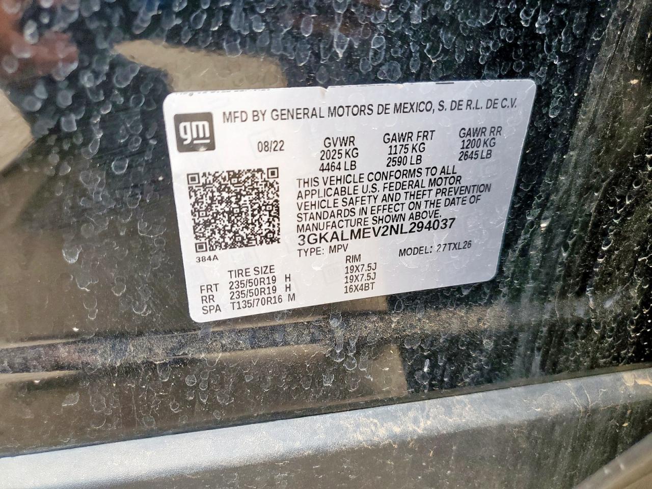 2022 GMC Terrain Sle VIN: 3GKALMEV2NL294037 Lot: 64902255