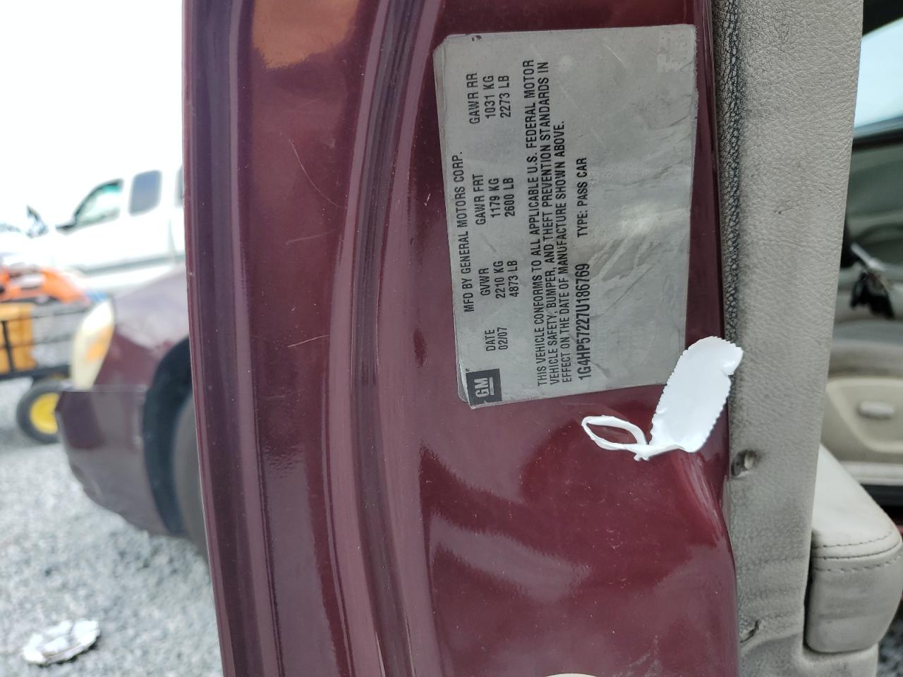 2007 Buick Lucerne Cx VIN: 1G4HP57227U186769 Lot: 65175695