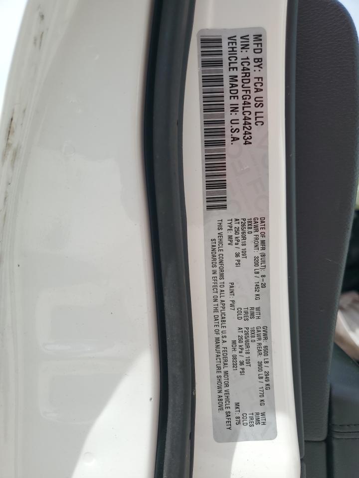 2020 Dodge Durango Ssv VIN: 1C4RDJFG4LC442434 Lot: 61415215