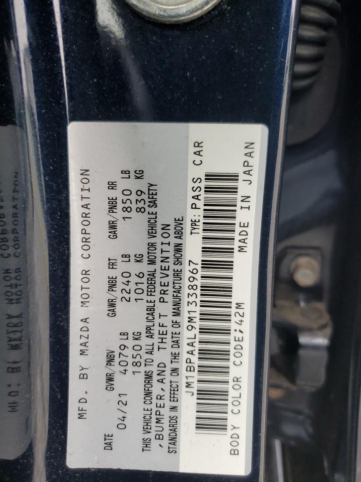 2021 Mazda 3 VIN: JM1BPAAL9M1338967 Lot: 63968205