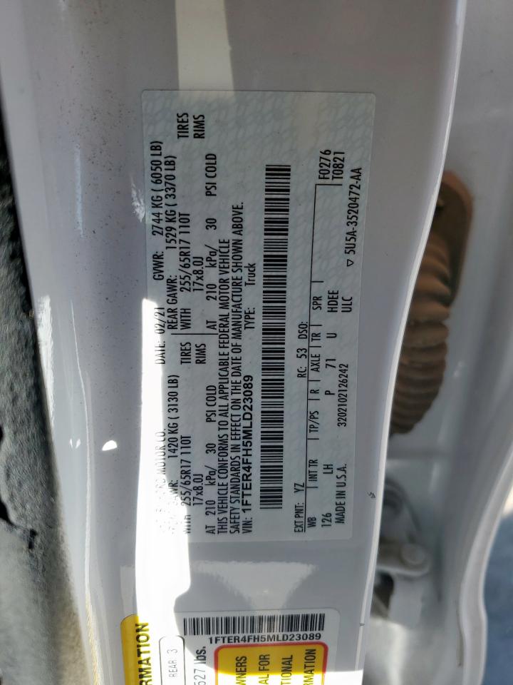 2021 Ford Ranger Xl VIN: 1FTER4FH5MLD23089 Lot: 65447775