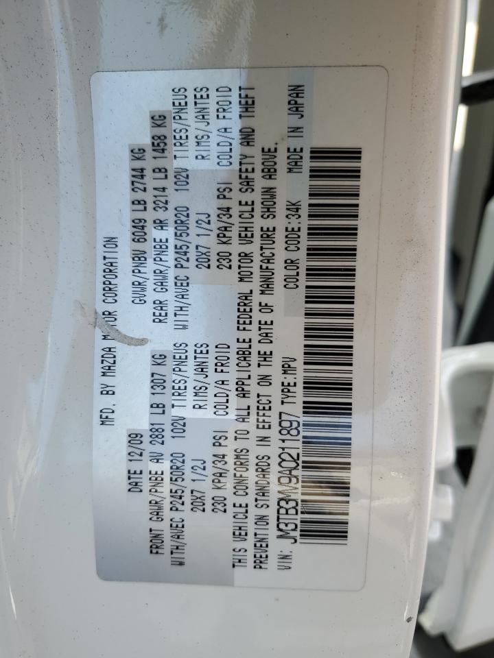 2010 Mazda Cx-9 VIN: JM3TB3MV9A0211897 Lot: 65080335