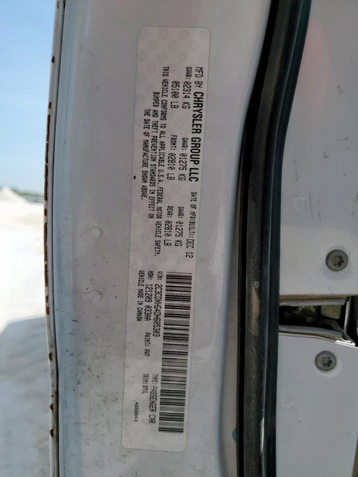 2013 Dodge Charger Sxt VIN: 2C3CDXHG4DH605303 Lot: 64754755