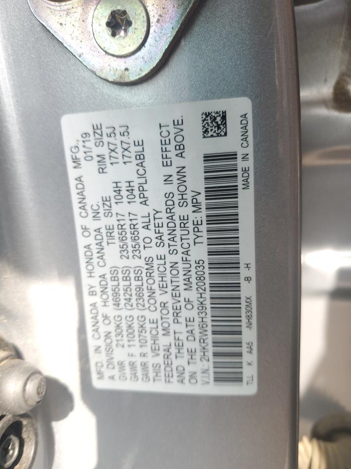 2019 Honda Cr-V Lx VIN: 2HKRW6H39KH208035 Lot: 64987885