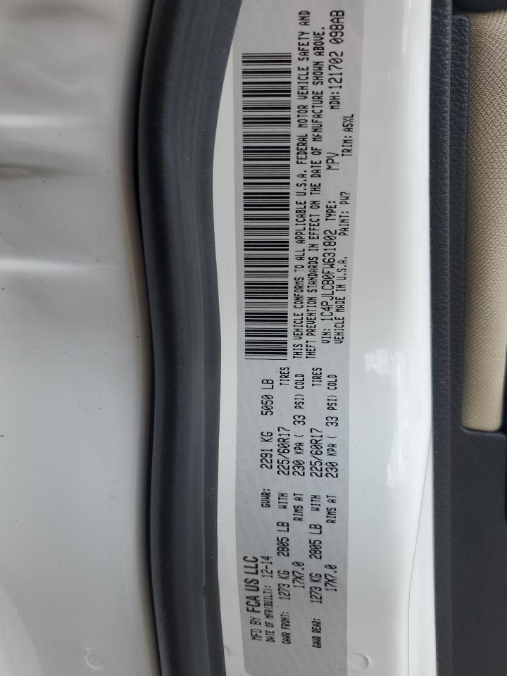 2015 Jeep Cherokee Latitude VIN: 1C4PJLCB0FW631802 Lot: 65800815