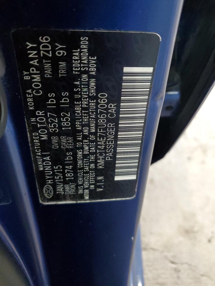 2015 Hyundai Accent Gls VIN: KMHCT4AE7FU867060 Lot: 64305375