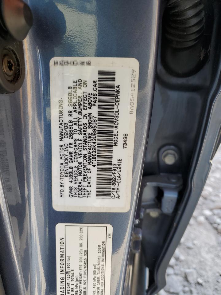 2003 Toyota Camry Le VIN: 4T1BE32K43U695067 Lot: 59036365