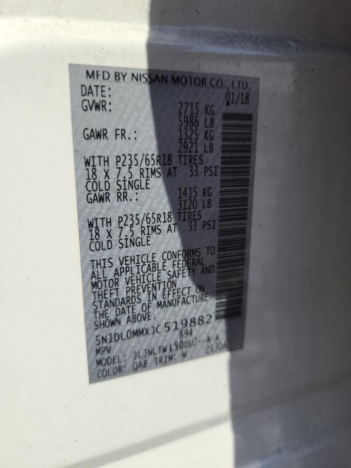 2018 Infiniti Qx60 VIN: 5N1DL0MMXJC519882 Lot: 65788455