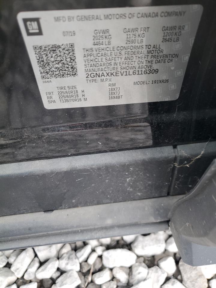 2GNAXKEV1L6116309 2020 Chevrolet Equinox Lt