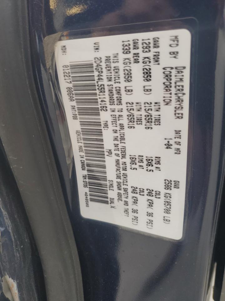 2005 Dodge Grand Caravan Sxt VIN: 2D4GP44L55R114162 Lot: 64740965