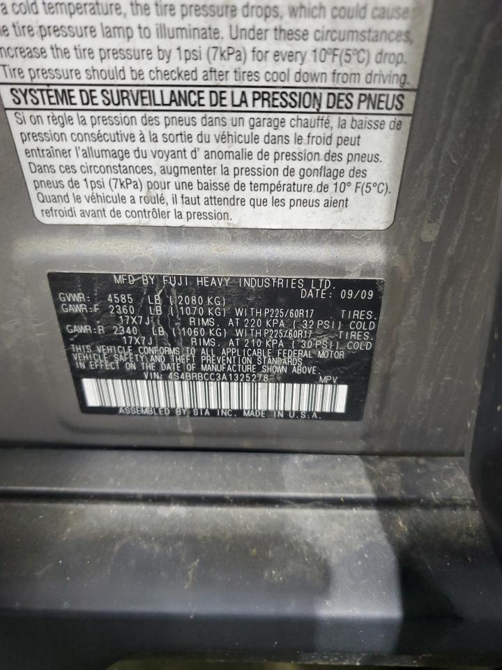 2010 Subaru Outback 2.5I Premium VIN: 4S4BRBCC3A1325278 Lot: 64221695