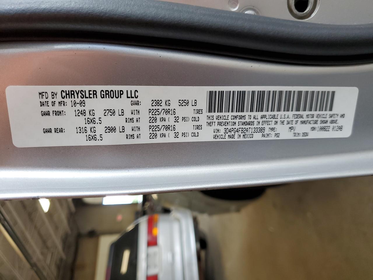 2010 Dodge Journey Se VIN: 3D4PG4FB2AT133389 Lot: 65732565