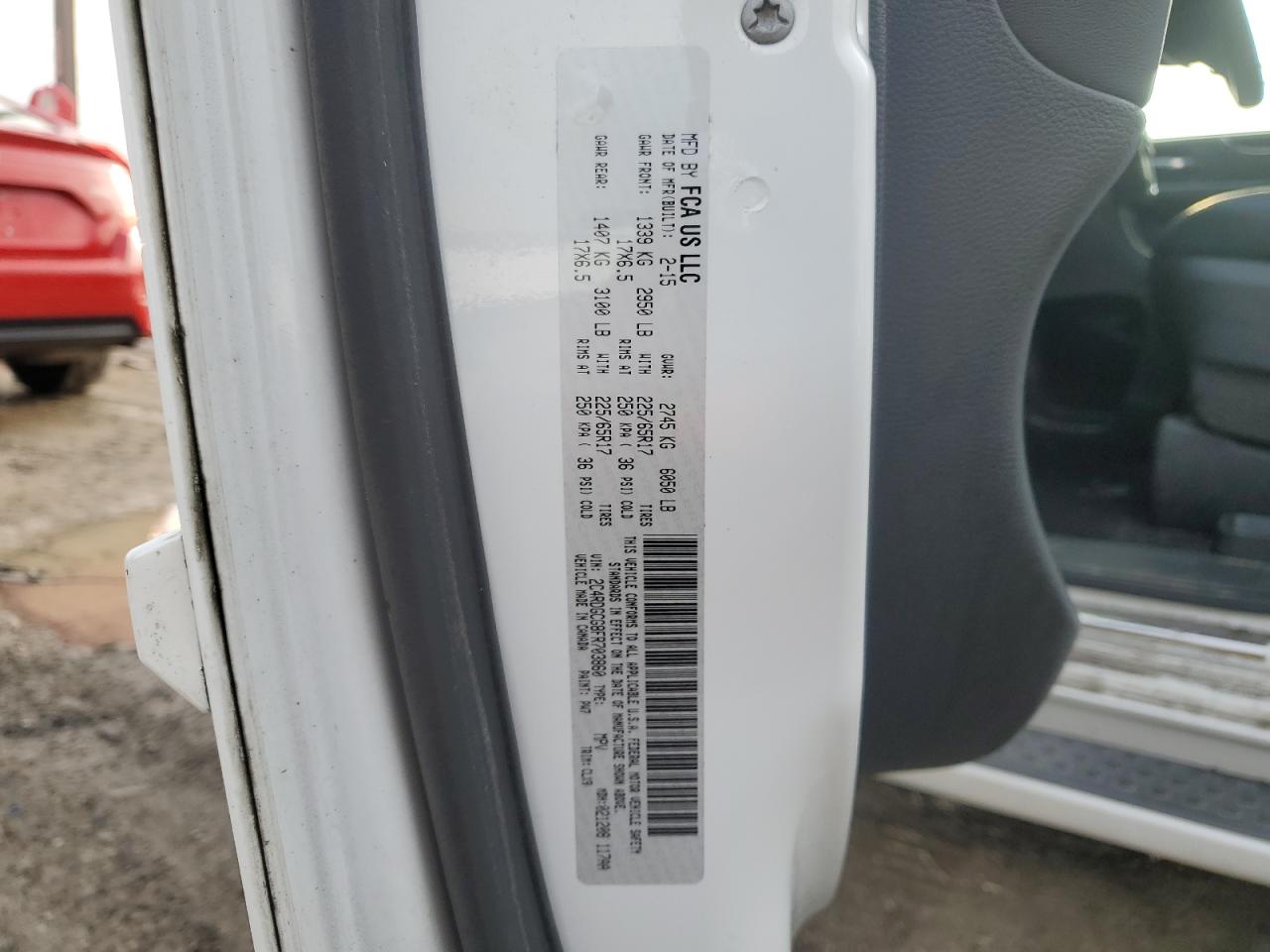 2015 Dodge Grand Caravan Sxt VIN: 2C4RDGCG8FR703860 Lot: 64920065