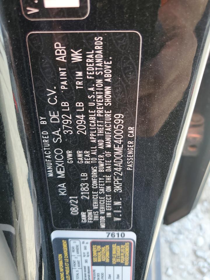 2021 Kia Forte Fe VIN: 3KPF24AD0ME400599 Lot: 62397475