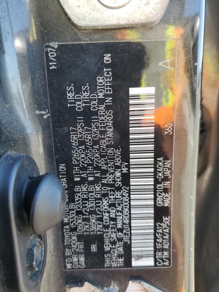 2008 Toyota 4Runner Sr5 VIN: JTEZU14R08K008492 Lot: 64659955