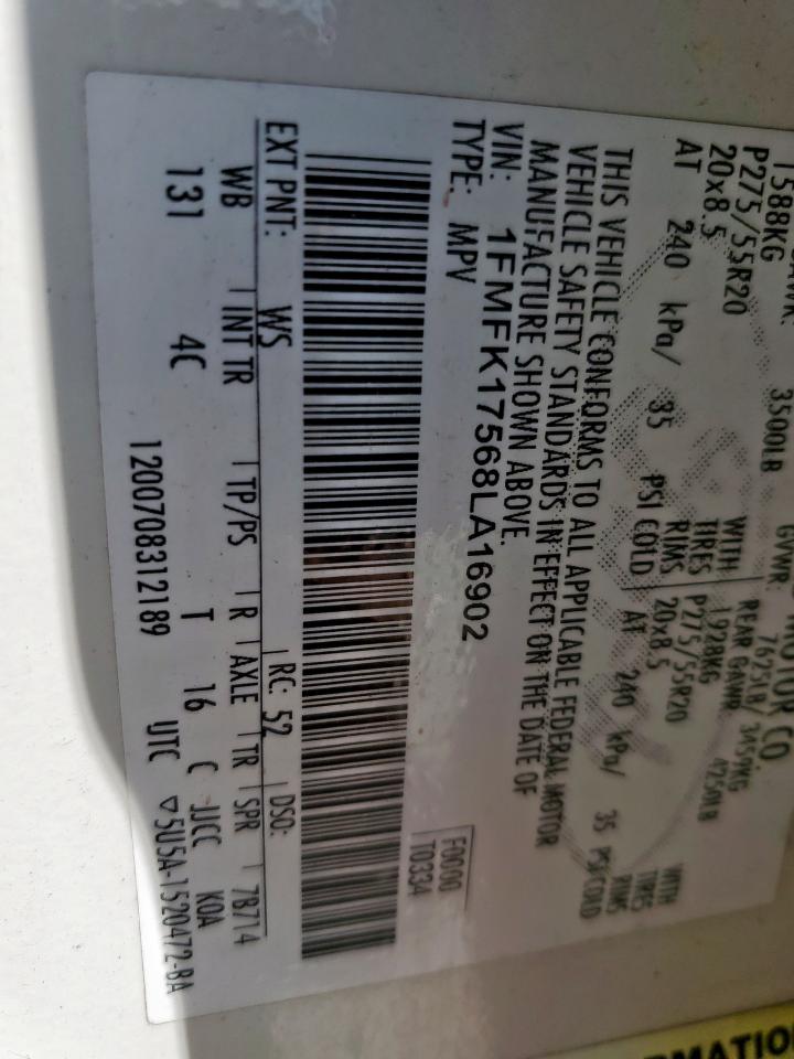 2008 Ford Expedition El Eddie Bauer VIN: 1FMFK17568LA16902 Lot: 64938165