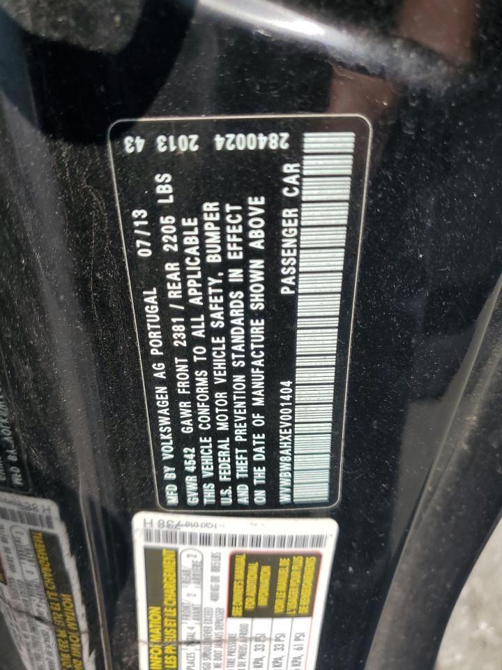 2014 Volkswagen Eos Komfort VIN: WVWBW8AHXEV001404 Lot: 63213645