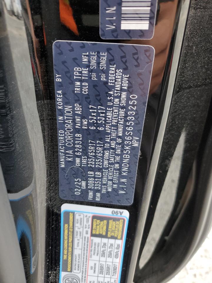 2025 Kia Carnival Lx VIN: KNDNB5K36S6533250 Lot: 64791625