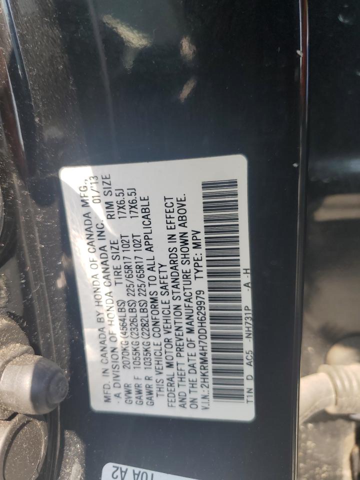 2013 Honda Cr-V Exl VIN: 2HKRM4H70DH629979 Lot: 65990615