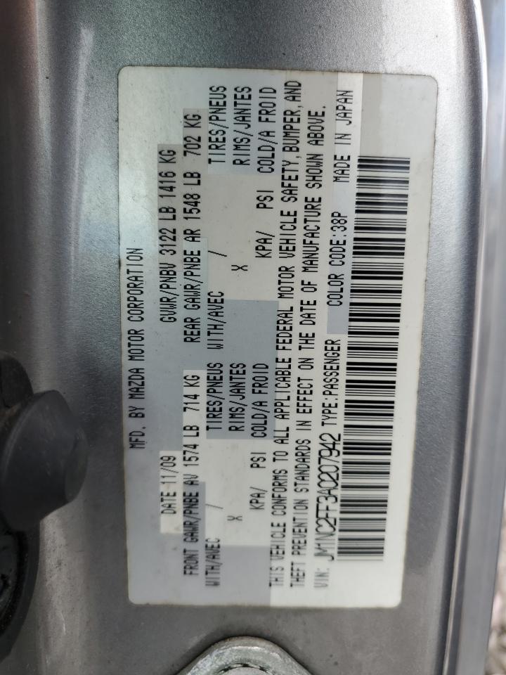 2010 Mazda Mx-5 Miata VIN: JM1NC2FF3A0207942 Lot: 65343085