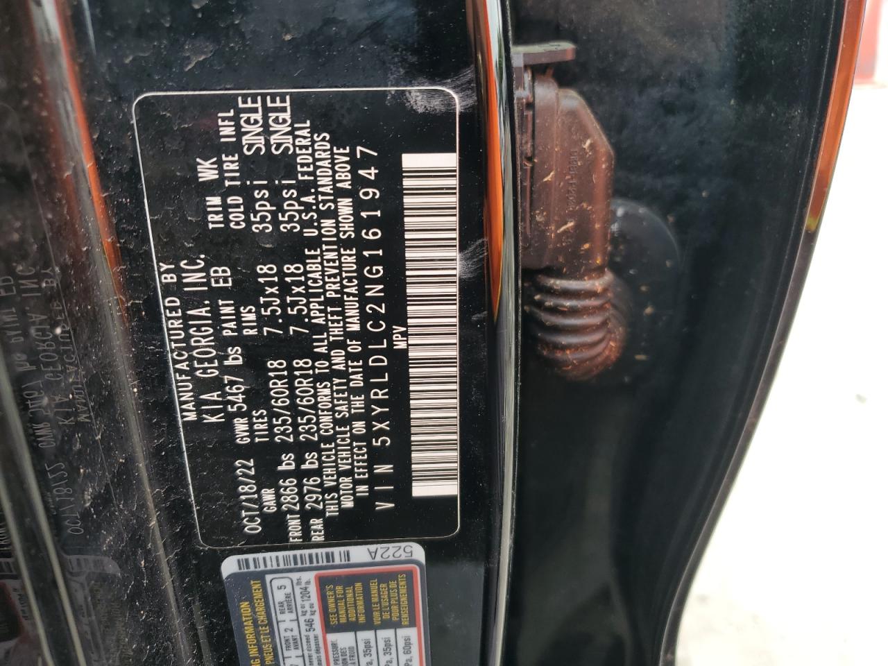 2022 Kia Sorento S VIN: 5XYRLDLC2NG161947 Lot: 65415295