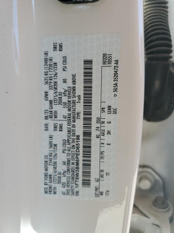 2023 Ford F350 Super Duty VIN: 1FT8W3BM6PED65198 Lot: 63499565