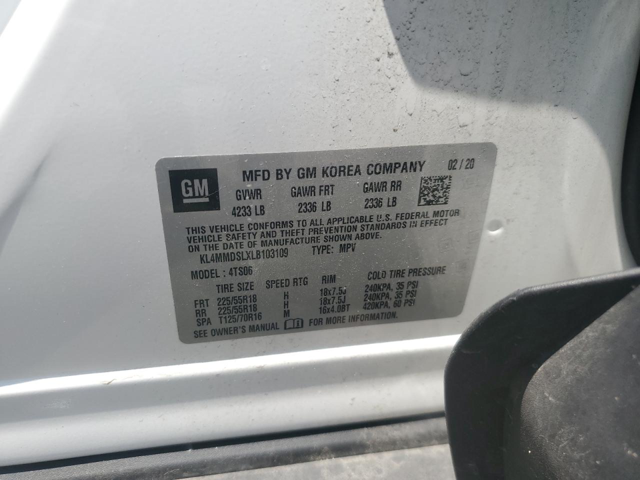 2020 Buick Encore Gx Select VIN: KL4MMDSLXLB103109 Lot: 64756405