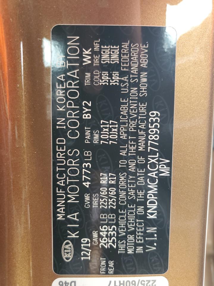 2020 Kia Sportage Lx VIN: KNDPMCACXL7789539 Lot: 65565005