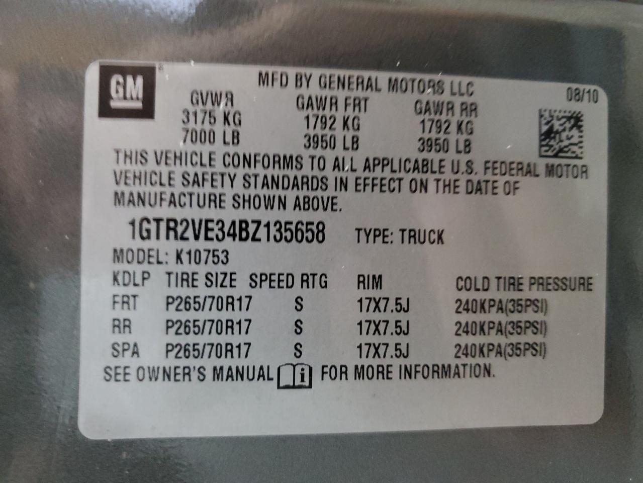 2011 GMC Sierra K1500 Sle VIN: 1GTR2VE34BZ135658 Lot: 66673175