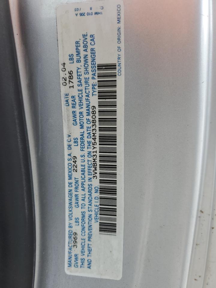 2004 Volkswagen New Beetle Gl VIN: 3VWBM31Y54M338089 Lot: 63299375