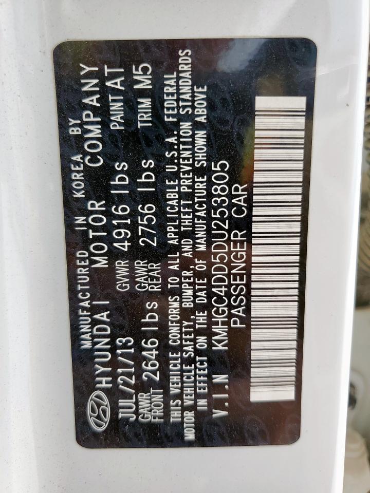 2013 Hyundai Genesis 3.8L VIN: KMHGC4DD5DU253805 Lot: 62870135