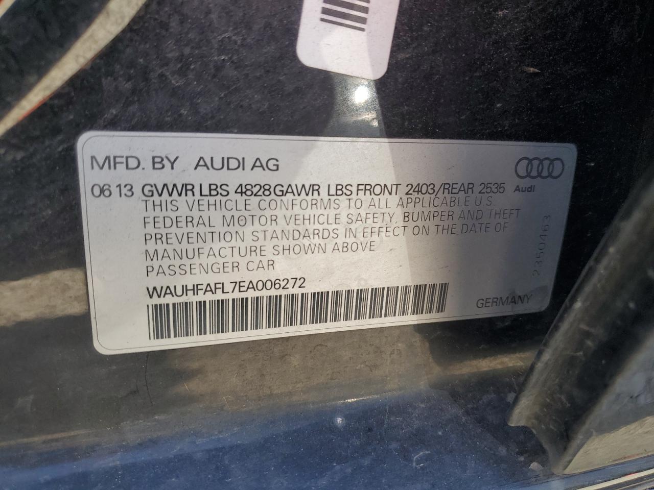 wauhfafl7ea006272 WAUHFAFL7EA006272 2014 Audi A4 Premium Plus