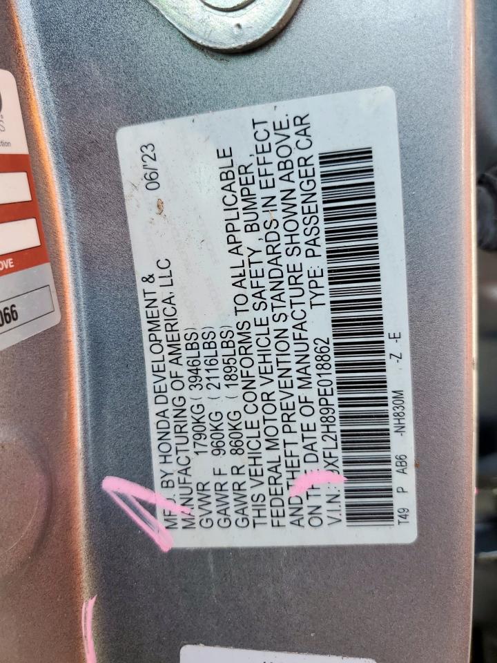 2023 Honda Civic Sport VIN: 19XFL2H89PE018862 Lot: 67004065