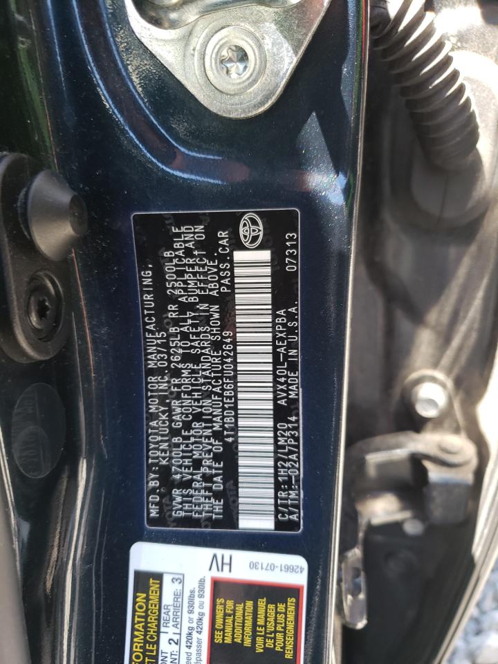 2015 Toyota Avalon Hybrid VIN: 4T1BD1EB6FU042649 Lot: 64788475