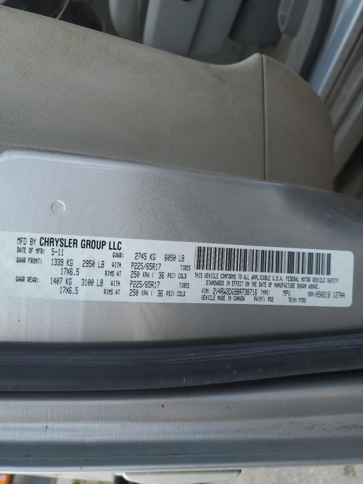2011 Volkswagen Routan Se VIN: 2V4RW3DG9BR738716 Lot: 63333255